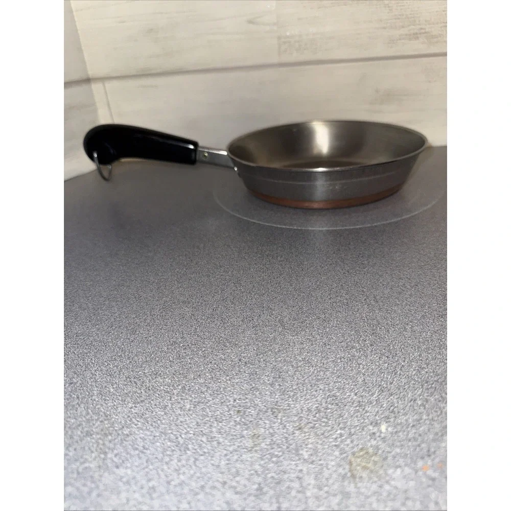 Revere‎ Ware 1801 Copper Bottom 7 inch Frying Pan No Lid Vintage Stainless Steel